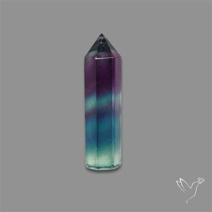 Purple Teal Fluorite Tower/Pencil Shaped