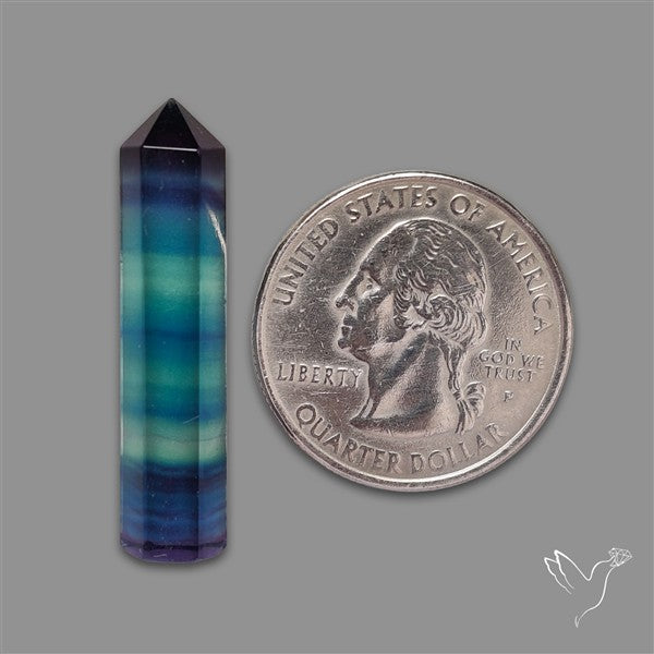 Purple Teal Fluorite Tower/Pencil Shaped
