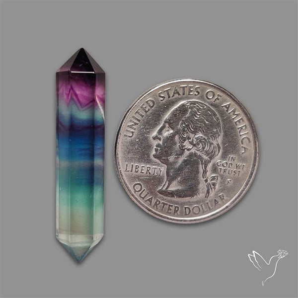 Purple Teal Fluorite Tower/Pencil Shaped