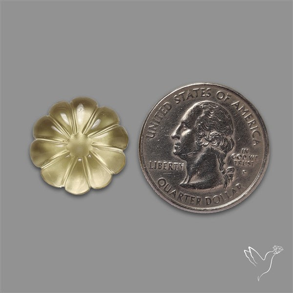 Lemon Quartz Flower Carving