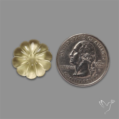 Lemon Quartz Flower Carving