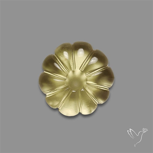 Lemon Quartz Flower Carving