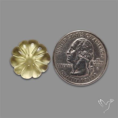 Lemon Quartz Flower Carving