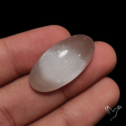 Selenite Cats Eye Cabochon