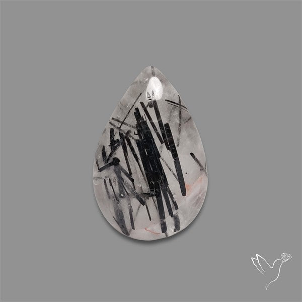 Black Tourmalinated Quartz Cabochon