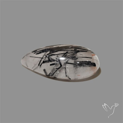 Black Tourmalinated Quartz Cabochon