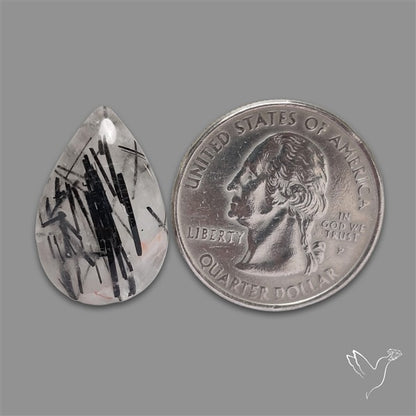 Black Tourmalinated Quartz Cabochon