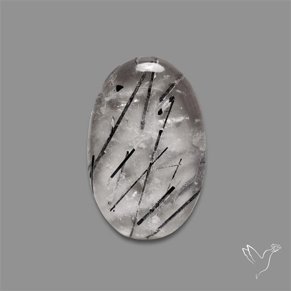 Black Tourmalinated Quartz Cabochon
