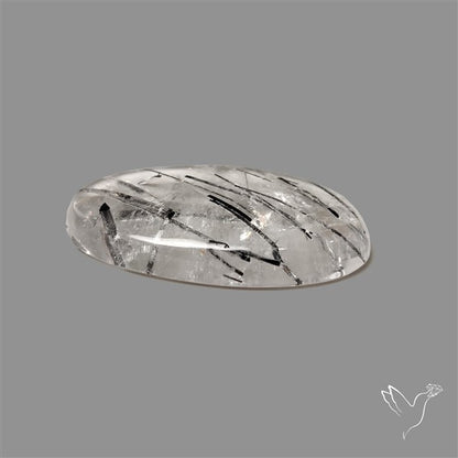 Black Tourmalinated Quartz Cabochon