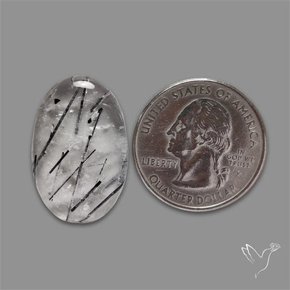 Black Tourmalinated Quartz Cabochon