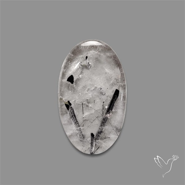 Black Tourmalinated Quartz Cabochon