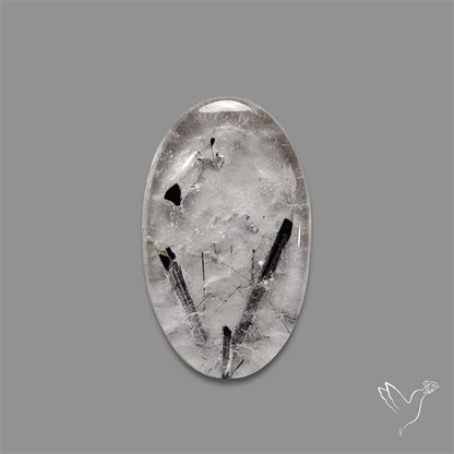 Black Tourmalinated Quartz Cabochon