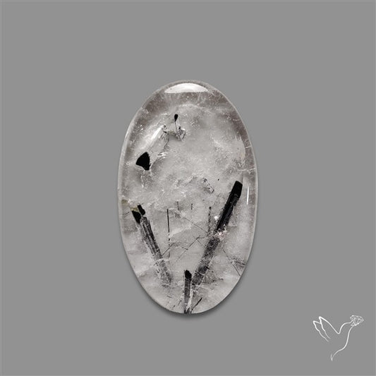 Black Tourmalinated Quartz Cabochon