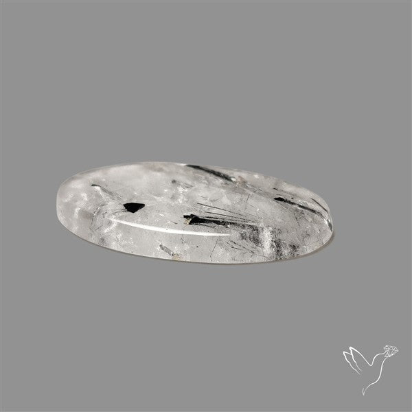 Black Tourmalinated Quartz Cabochon