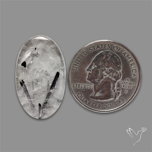 Black Tourmalinated Quartz Cabochon
