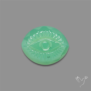 Gemmy Chrysoprase Evil Eye Carving