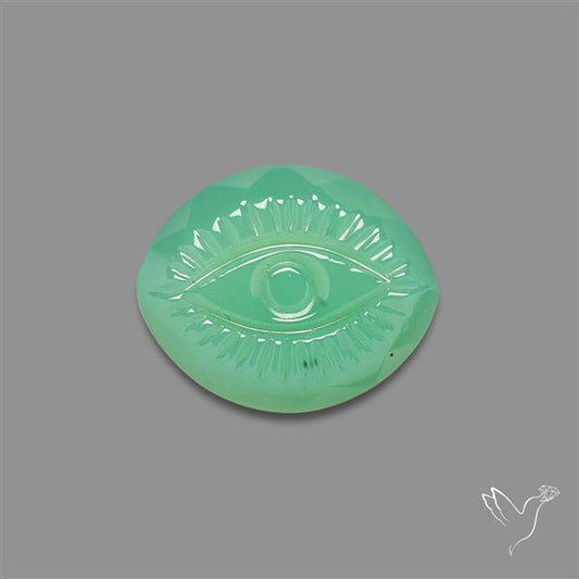 Gemmy Chrysoprase Evil Eye Carving