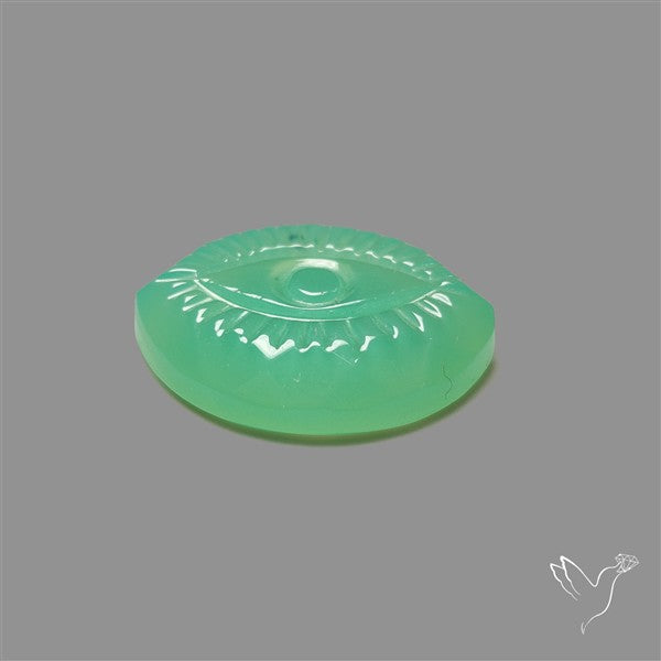 Gemmy Chrysoprase Evil Eye Carving