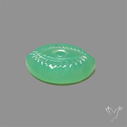 Gemmy Chrysoprase Evil Eye Carving