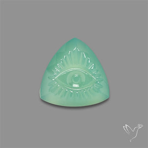 Gemmy Chrysoprase Evil Eye Carving