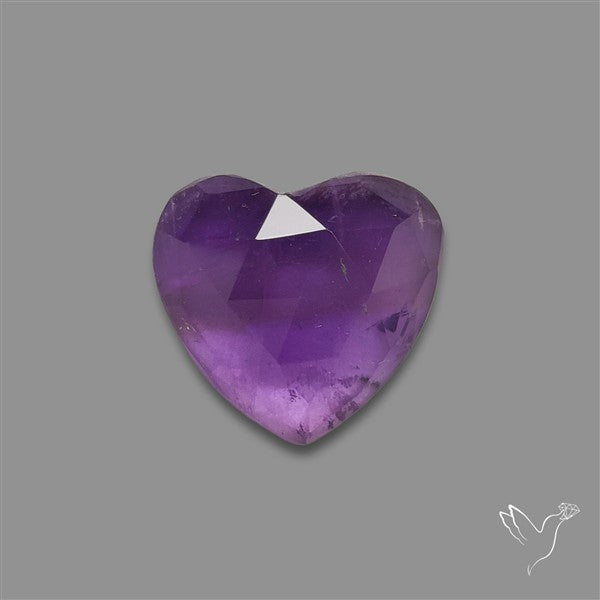 Rose Cut Amethyst Heart