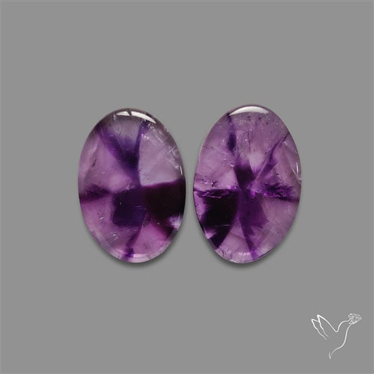 Trapiche Amethyst Pair
