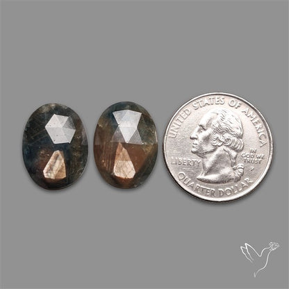 Rose Cut Zawadi Sheen Sapphire Pair