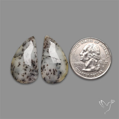 Rose Cut Dendritic Opal Pair