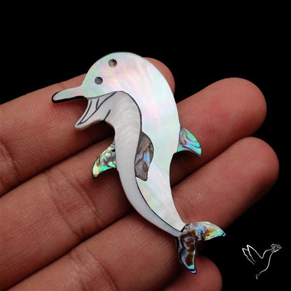 Abalone Shell Inlay in Mother Of Pearl Dolphin