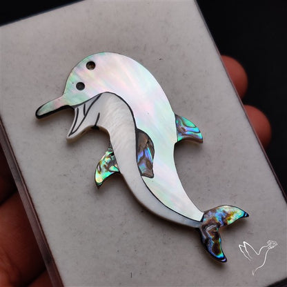 Abalone Shell Inlay in Mother Of Pearl Dolphin
