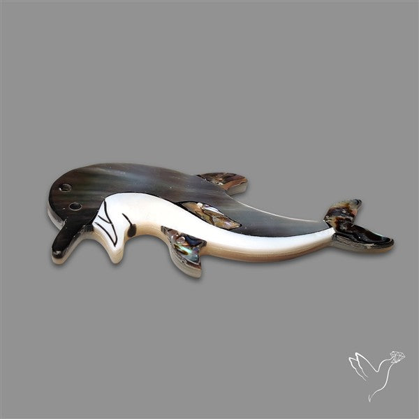 Abalone Shell Inlay in Mother Of Pearl Dolphin