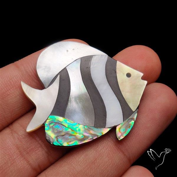 Abalone Shell Inlay Mother Of Pearl Fish