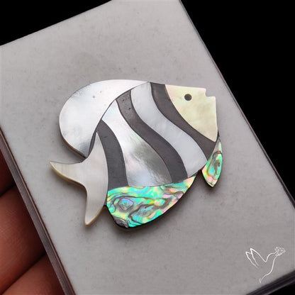 Abalone Shell Inlay Mother Of Pearl Fish
