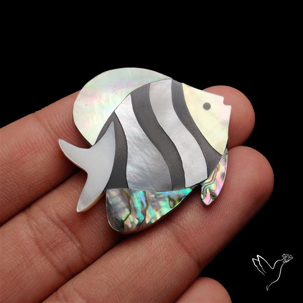 Abalone Shell Inlay Mother Of Pearl Fish