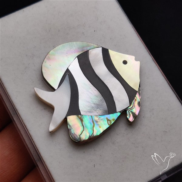 Abalone Shell Inlay Mother Of Pearl Fish