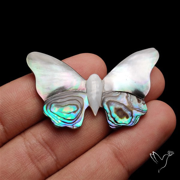 Abalone Shell Inlay Mother Of Pearl Butterfly