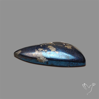 Rare Covellite Cabochon with Pyrite