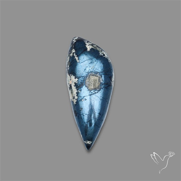 Rare Covellite Cabochon with Pyrite