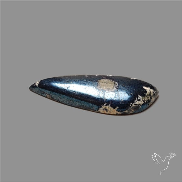 Rare Covellite Cabochon with Pyrite