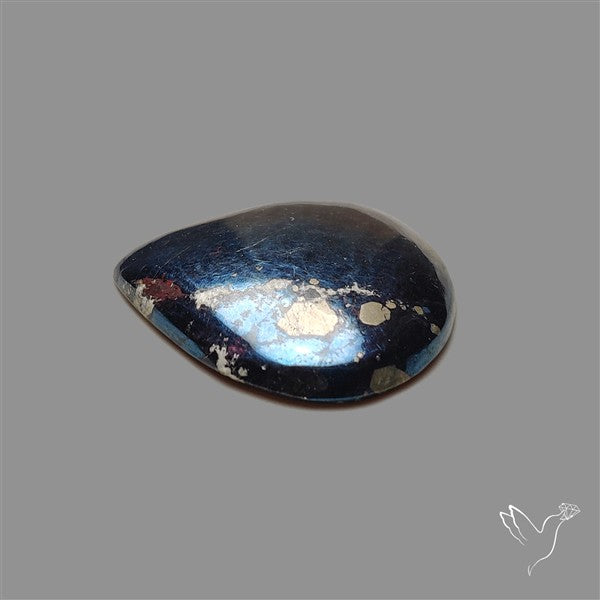 Rare Covellite Cabochon with Pyrite
