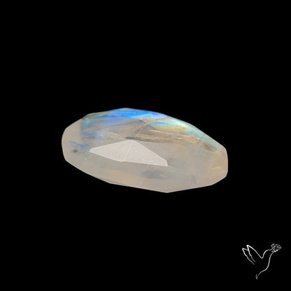 Rose Cut Faceted Rainbow Moonstone