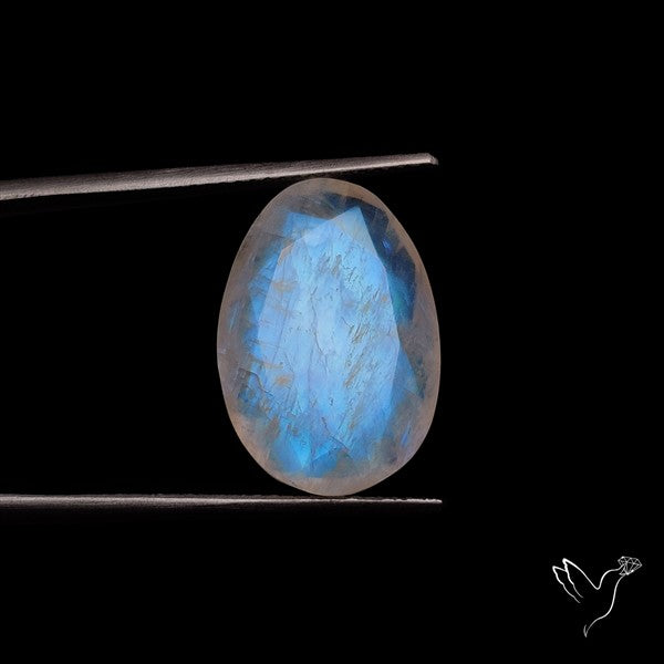 Rose Cut Faceted Rainbow Moonstone