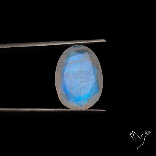 Rose Cut Faceted Rainbow Moonstone