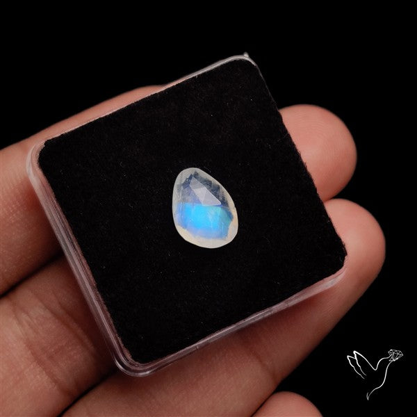 Rose Cut Faceted Rainbow Moonstone
