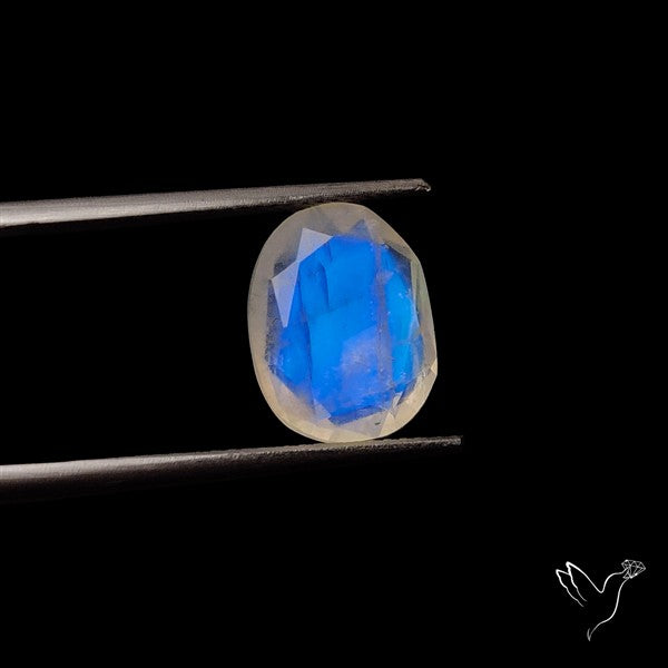 Rose Cut Faceted Rainbow Moonstone
