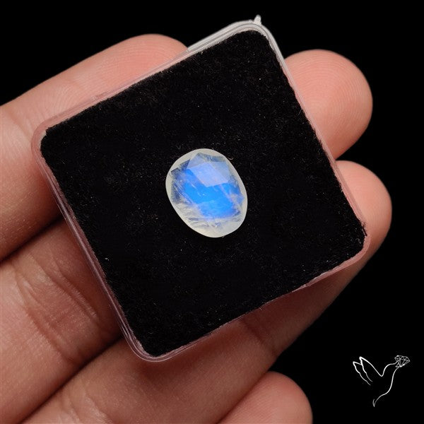 Rose Cut Faceted Rainbow Moonstone