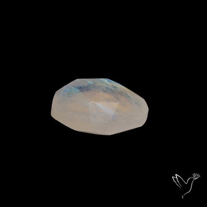 Rose Cut Faceted Rainbow Moonstone