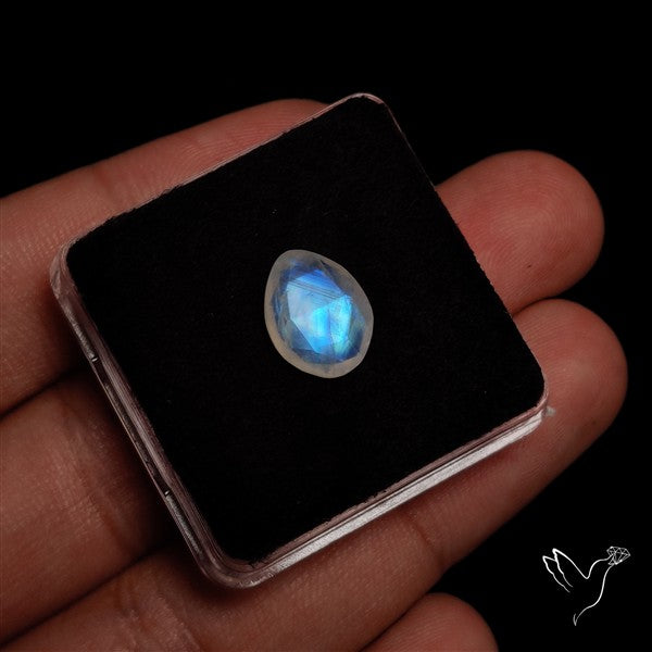 Rose Cut Faceted Rainbow Moonstone
