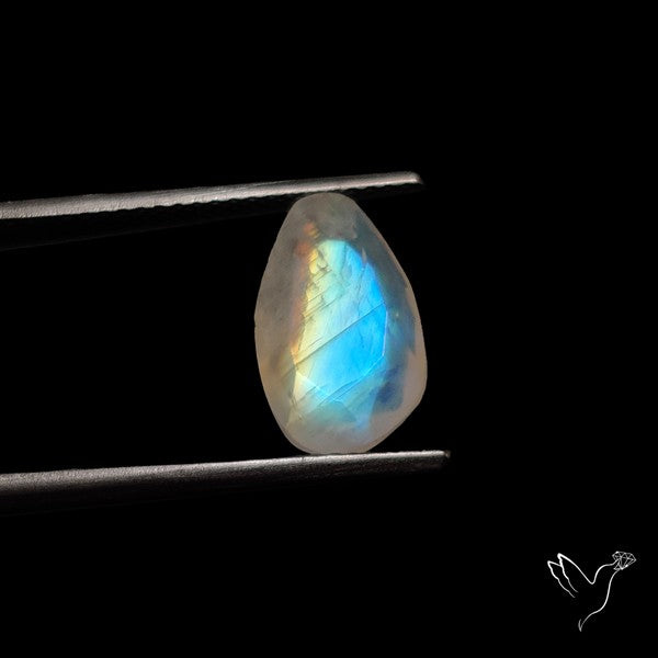 Rose Cut Faceted Rainbow Moonstone