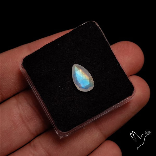 Rose Cut Faceted Rainbow Moonstone